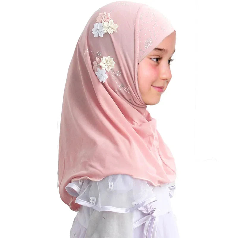 Hijab Bambina con Fiori Stile